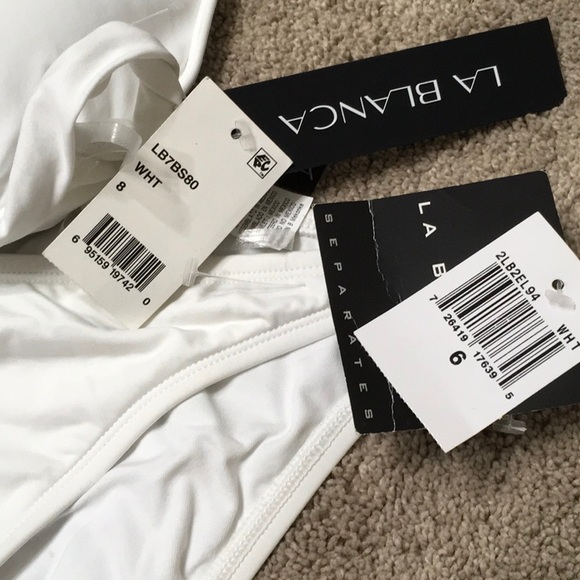 LA BLANCA white bikini bottom. NWT - Picture 3 of 6